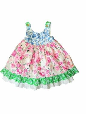 SweetHoney 5Y floral tier with 2 layers summer dress 100% cotton